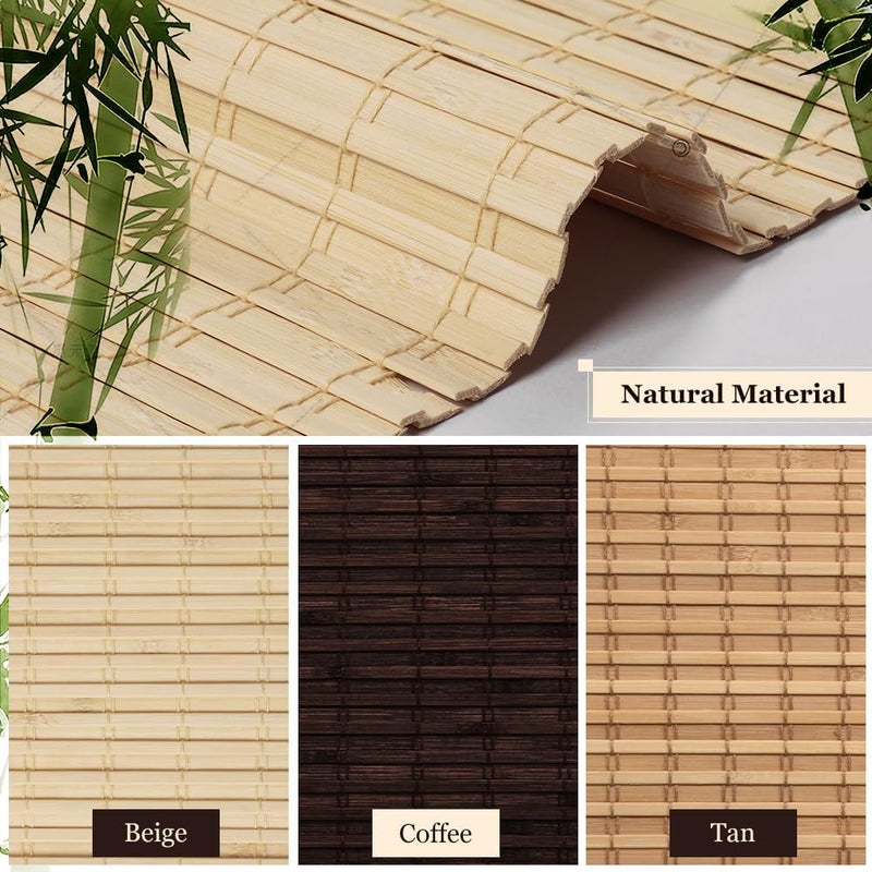 LUCKUP Cordless Bamboo Roman Blinds Shades for Indoor Windows-Blackout Room Darkening Roman Blinds with 6" Valance Cover Enhanced Privacy, 26" W x 64" H - Image 3